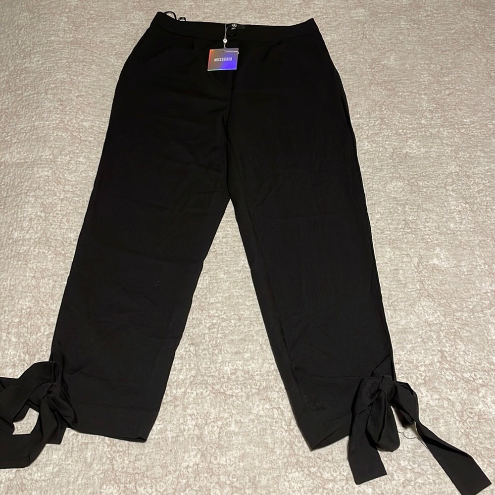 Black high waisted slacks- cigarette style (Us 10/ Uk 14)